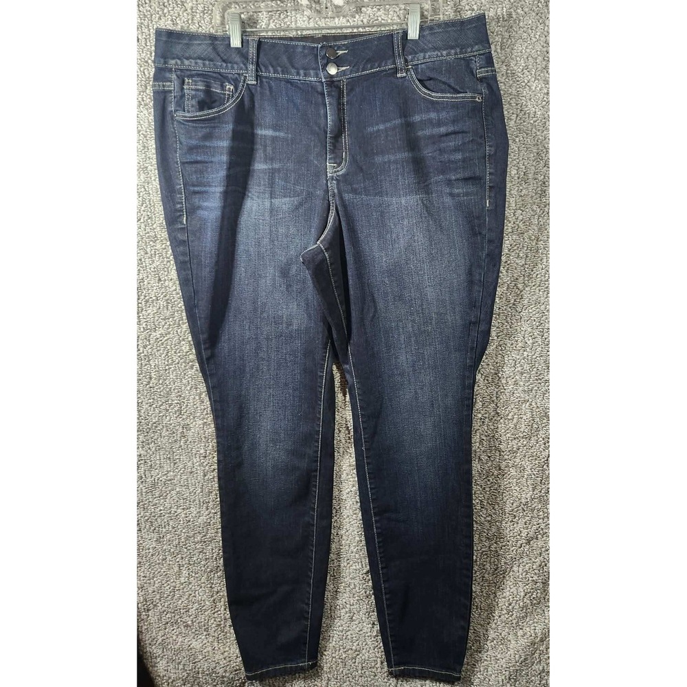 Lane Bryant Skinny Jeans Dark Wash Tighter Tummy Technology Womens 20 Long